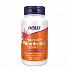 Витамин Д-3, Vitamin D-3, Now Foods, 180 капсул