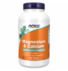 Кальций и магний, Calcium & Magnesium, Now Foods, 250 таблеток