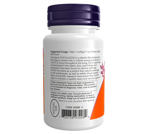 Коэнзим Q10, Coenzyme Q10, Now Foods, 50 капсул