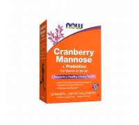 Клюква, манноза и пробиотики, Cranberry Mannose + Probiotics Packets, Now Foods, 24 пакетика по 6 г