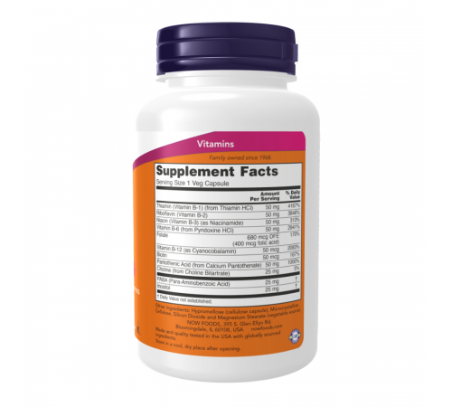 Витамины группы B, Vitamins B, Now Foods, 250 вегетарианских капсул