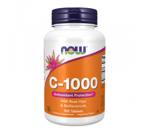 Витамин С с шиповником и биофлавоноидами, Vitamin C, Now Foods, 100 таблеток