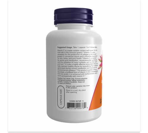 Витамин C, Vitamin C, Now Foods, 100 вегетарианских капсул