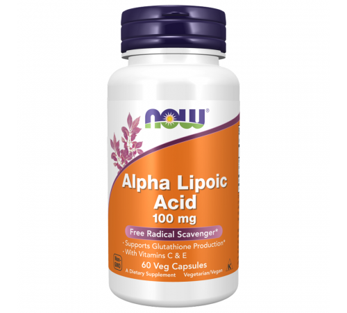 Альфа-Липоевая Кислота, Alpha Lipoic Acid, Now Foods, 60 вегетарианских капсул
