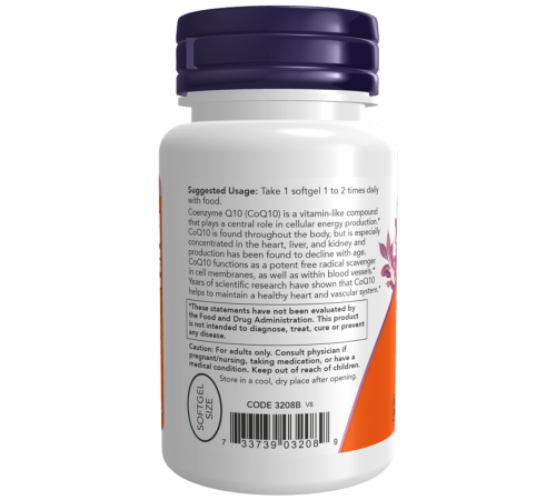 Коэнзим, CoQ10, Now Foods, 90 мягких капсул