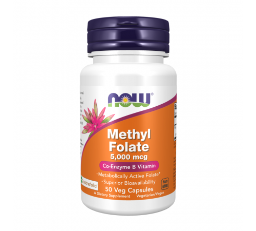 Метилфолат (Фолиевая кислота), Methyl Folate, Now Foods, 50 вегетарианских капсул