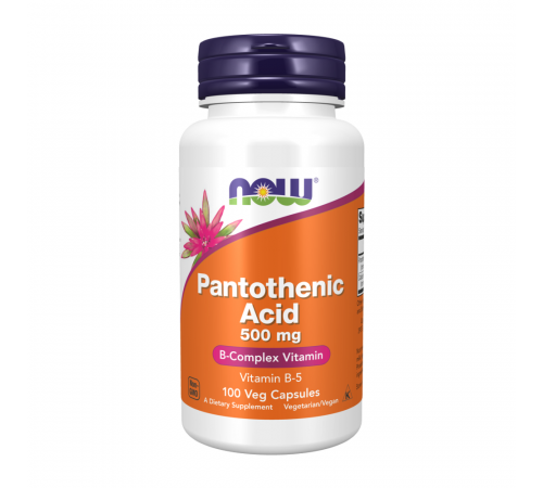 Пантотеновая кислота  (Витамин Б5), Pantothenic Acid, Now Foods, 100 вегетарианских капсул