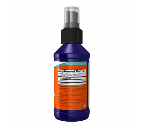 Коллоидное серебро (серебряная вода), Silver Sol, Now Foods, 118 ml