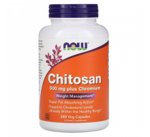 Хитозан с хромом, Chitosan, Now Foods, 240 вегетарианских капсул