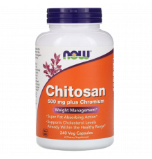 Хитозан с хромом, Chitosan, Now Foods, 240 вегетарианских капсул