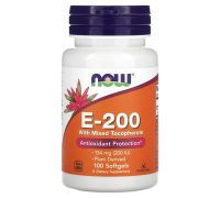 Витамин Е с токоферолами, E with mixed tocopherols, Now Foods, 100 капсул