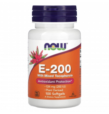 Витамин Е с токоферолами, E with mixed tocopherols, Now Foods, 100 капсул