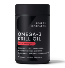 Масло антарктического криля SUPERBA с астаксантином, Antarctic krill oil SUPERBA, Sports Research, 60 капсул