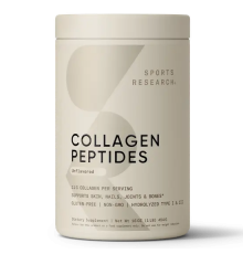 Коллаген, Collagen Peptides Unflavored, Sports Research, 454 г