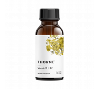 Витамин Д/К2, Vitamin D/K2, Thorne, 30 мл