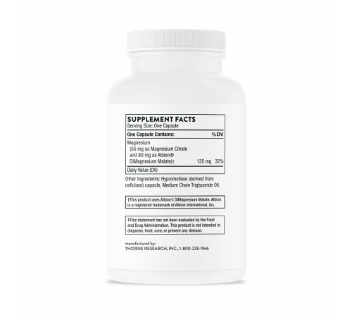 Цитрамат магния, Magnesium CitraMate, Thorne, 90 капсул