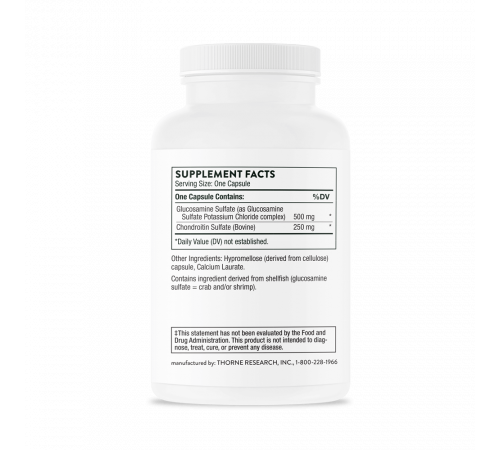 Глюкозамин Хондроитин, Glucosamine & Chondroitin, Thorne, 90 капсул