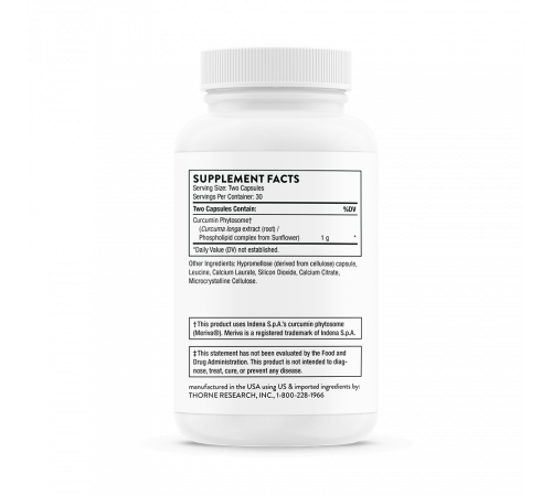 Комплекс с куркумином, Curcumin Phytosome Meriva, Thorne, 60 капсул