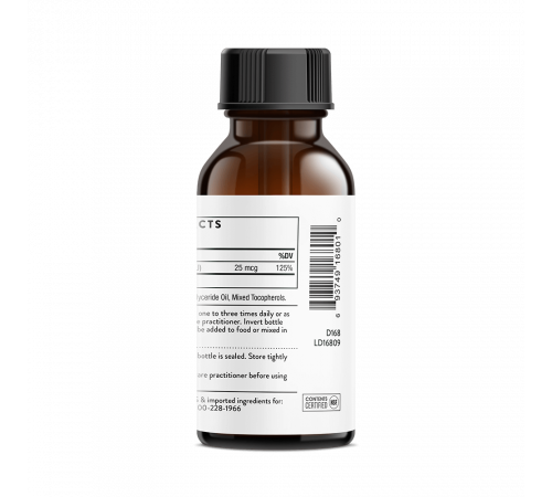 Витамин Д, Vitamin D, Thorne, 30 мл