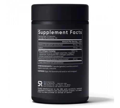 Мульти Коллагеновый комплекс, Multi Collagen Capsules, Sports Research, 90 капсул