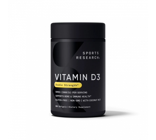 Витамин Д3, Vitamin D3, Sports Research, 360 капсул