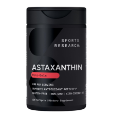 Астаксантин из микроводорослей, Astaxanthin, Sports Research, 120 капсул