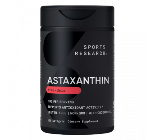 Астаксантин из микроводорослей, Astaxanthin, Sports Research, 120 капсул
