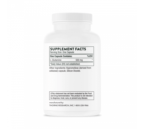 Аминокислота L-глутамин, L-Glutamine, Thorne, 90 капсул