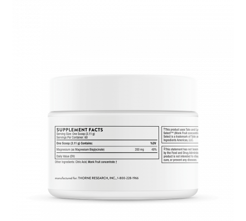 Бисглицинат магния, Magnesium Bisglycinate, Thorne, 187 г