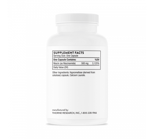 Витамин PP (B3) Ниацинамид, Niacinamide, Thorne, 180 капсул