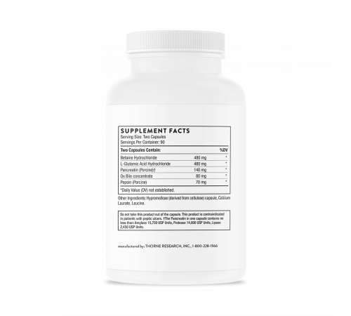 Комплекс пищеварительных ферментов, Advanced Digestive Enzymes, Thorne, 180 капсул