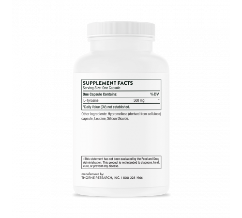L-Тирозин, L-Tyrosine, Thorne, 90 капсул