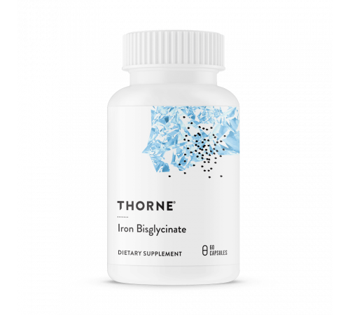 Бисглицинат железа, Iron Bisglycinate, Thorne, 60 капсул