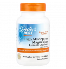 Магний с высокой усваиваемостью, High Absorption Magnesium, Doctor's Best, 120 таблеток