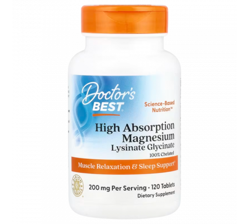 Магний с высокой усваиваемостью, High Absorption Magnesium, Doctor's Best, 120 таблеток