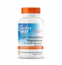 Магний с высокой усваиваемостью, High Absorption Magnesium, Doctor's Best, 240 таблеток