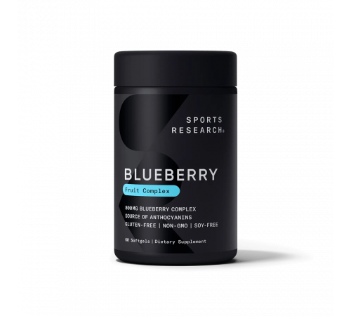 Концентрат черники, Blueberry Concentrate, Sports Research, 60 капсул