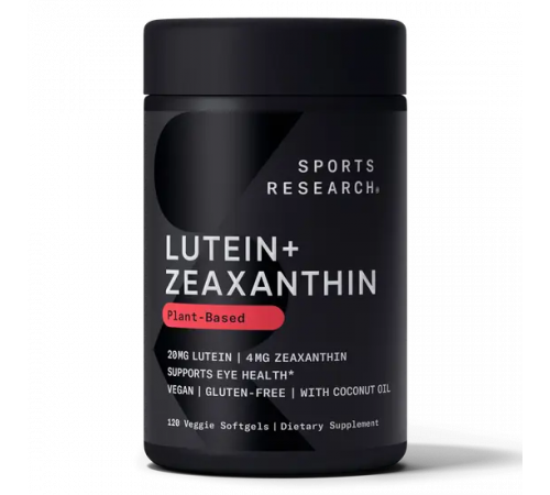 Лютеин и зеаксантин, Lutein + Zeaxanthin, Sports Research, 120 капсул
