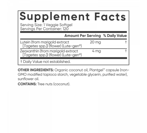 Лютеин и зеаксантин, Lutein + Zeaxanthin, Sports Research, 120 капсул