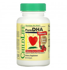 ДГК с ягодным вкусом, Pure DHA, ChildLife, 90 капсул