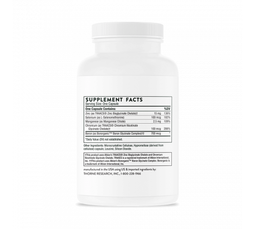 Микроэлементы Trace Minerals, Thorne, 90 капсул
