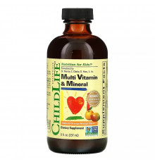 Мультивитаминный и минеральный комплекс, Апельсин/Манго, Multi Vitamin & Mineral, ChildLife, 237 мл.