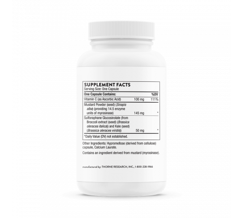 Экстракт семян брокколи, Broccoli Seed Extract, Thorne, 60 капсул