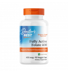 Активный фолат с кватрефоликом, Fully Active Folate With Quatrefolic, Doctor's Best, 90 капсул