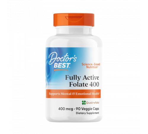 Активный фолат с кватрефоликом, Fully Active Folate With Quatrefolic, Doctor's Best, 90 капсул