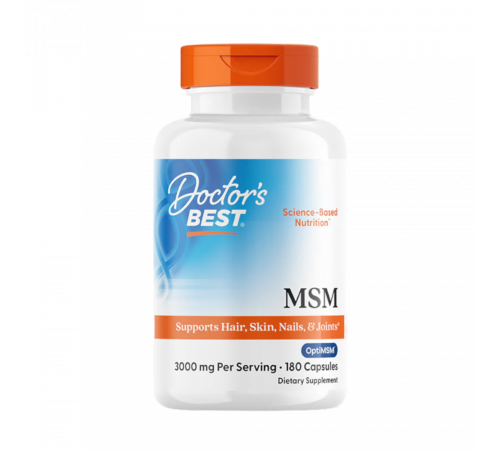 МСМ с OptiMSM, MSM with OptiMSM, Doctor's Best, 180 капсул
