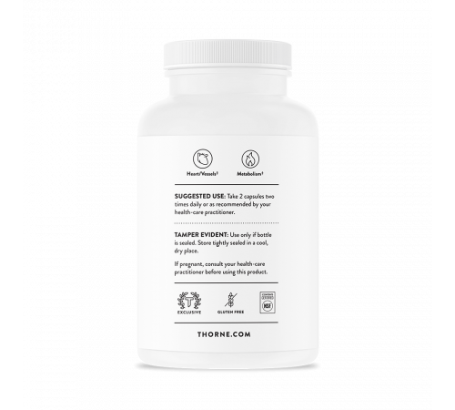 Метаболическое здоровье с бергамотом и куркумой, Metabolic Health, Thorne, 120 капсул