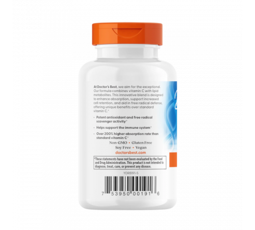 Витамин C с высокой биодоступностью, High Absorption Vitamin C with PureWay-C, Doctor's Best, 60 таблеток