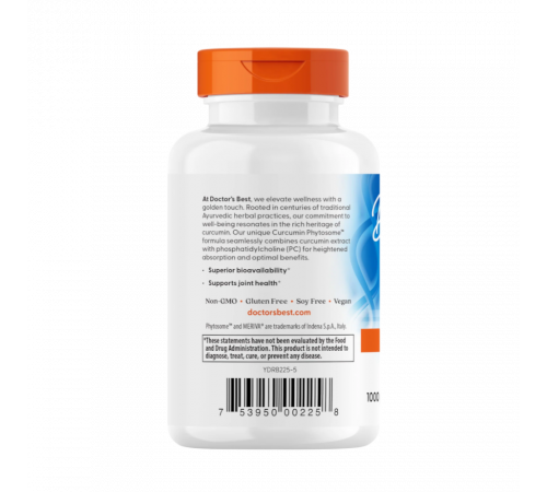 Куркумин с Meriva, Curcumin Phytosome with Meriva, Doctor's Best, 60 вегетарианских капсул
