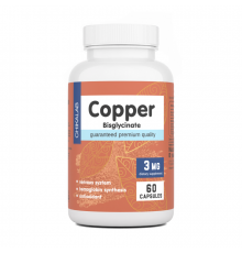 Бисглицинат Меди, Copper Bisglycinate, Chikalab, 60 капсул